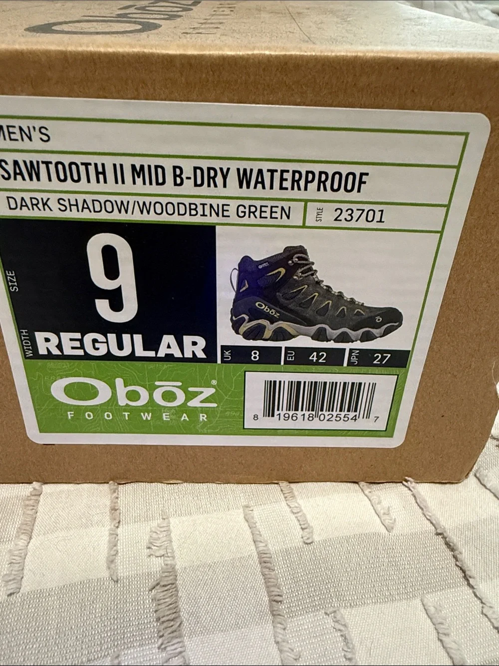 Oboz Men’s Green Hiking Boots - Durable Outdoor Trail Footwear